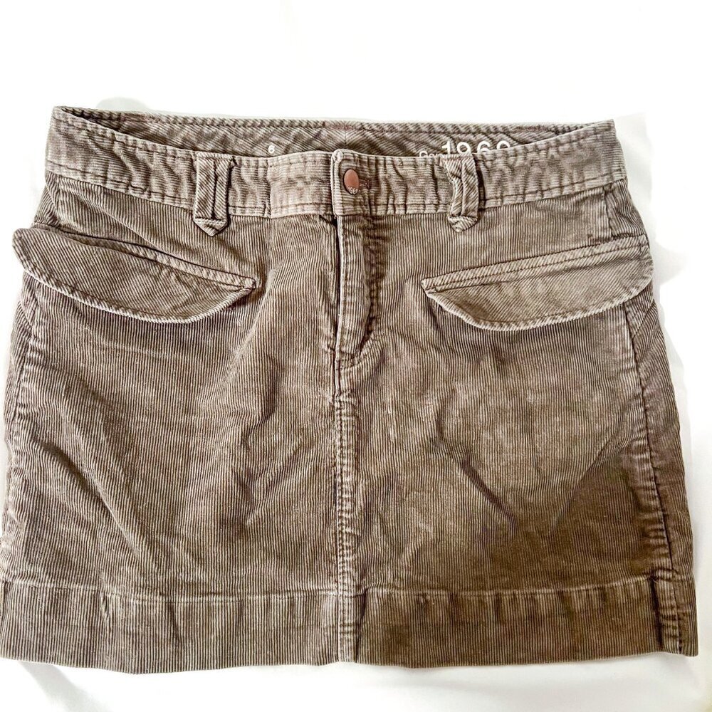 Gap 1969 Gray Grey Corduroy Mini Skirt Size 6